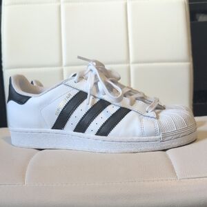 Adidas Superstar White and Black Sneakers
